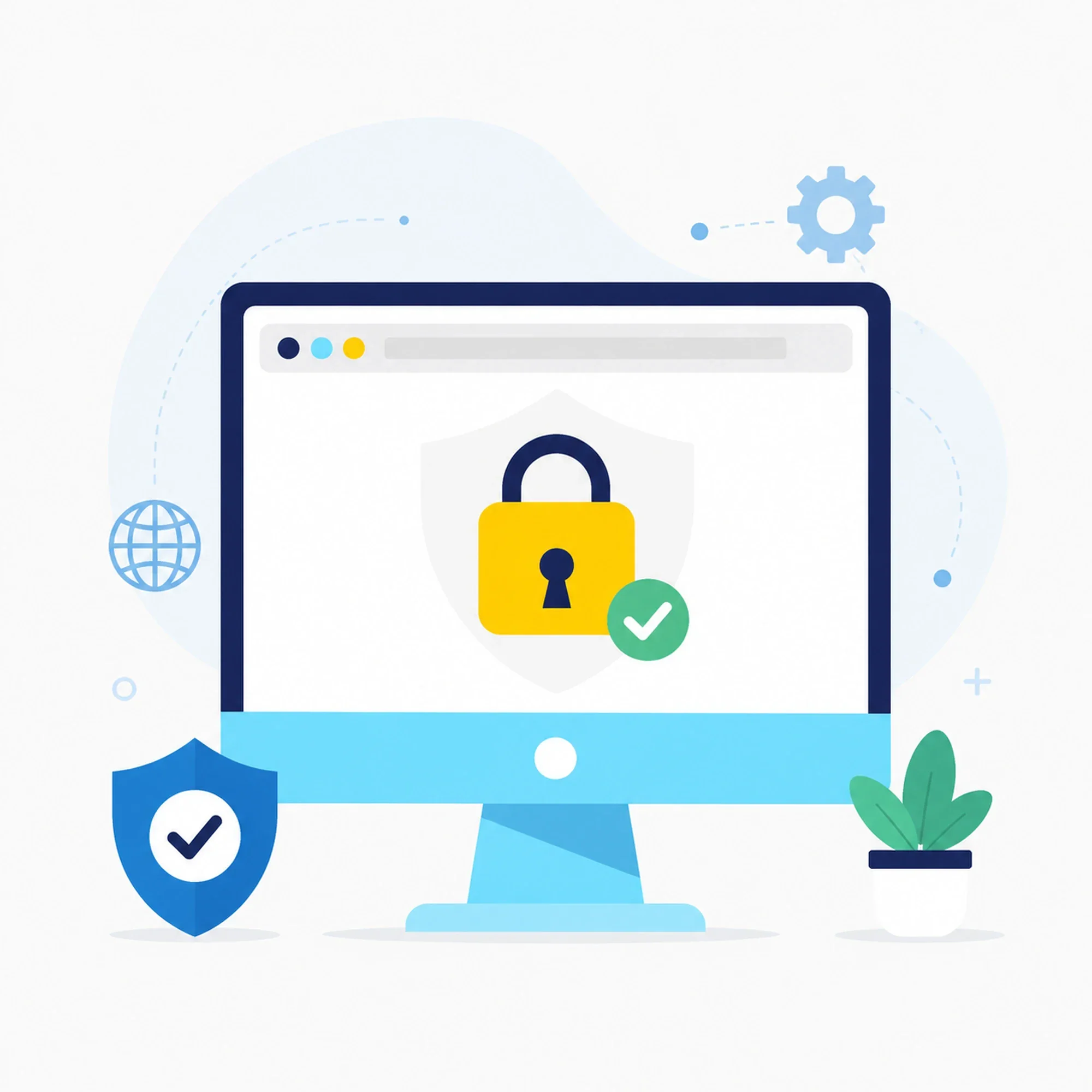 Illustration of cybersecurity protection for an online financial account