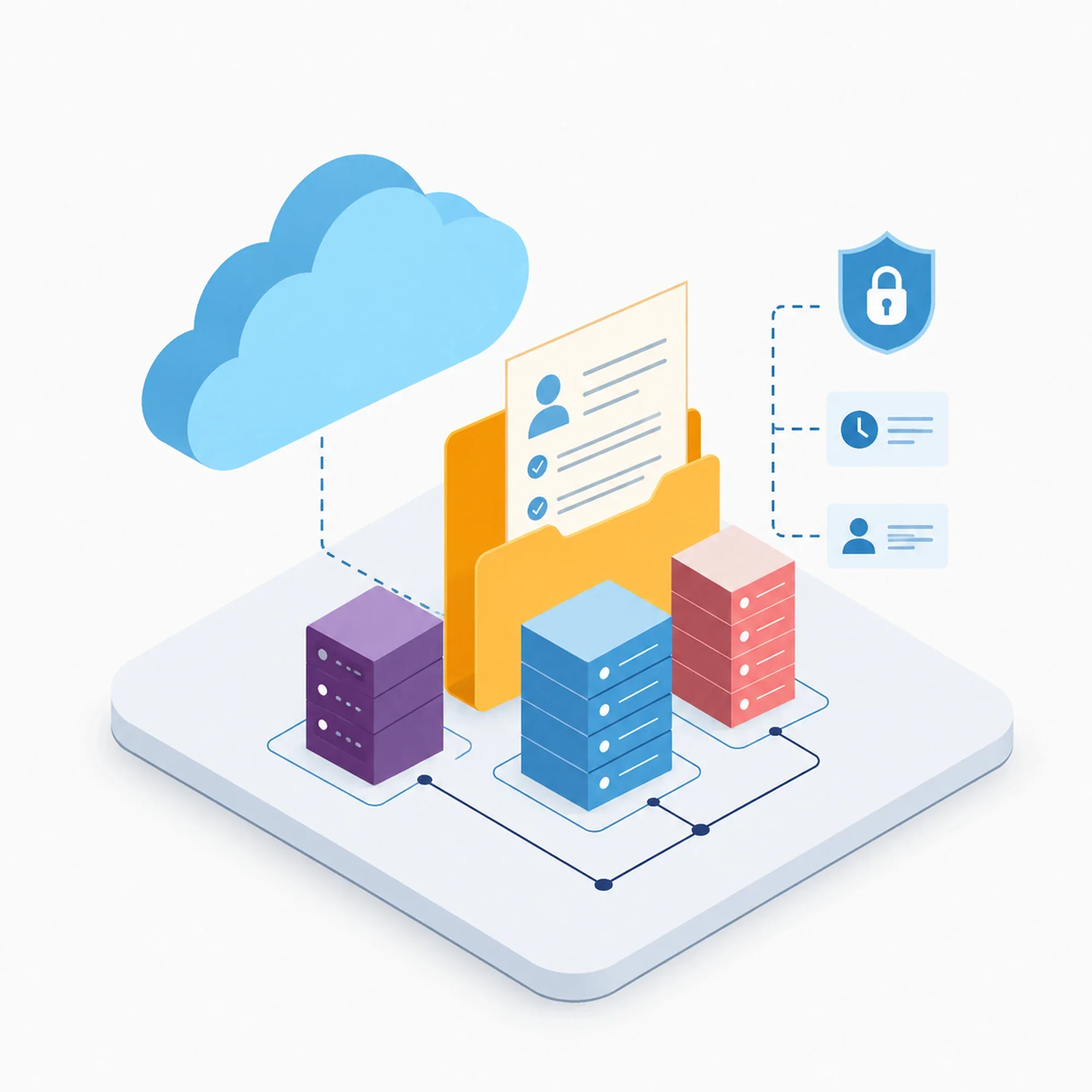 Illustration of secure financial records stored in a digital system